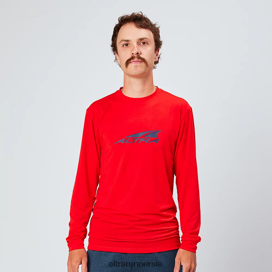 Altra ZZJJLB308 EVERYDAY PERFORMANCE LONG SLEEVE Men Tops Red - Click Image to Close